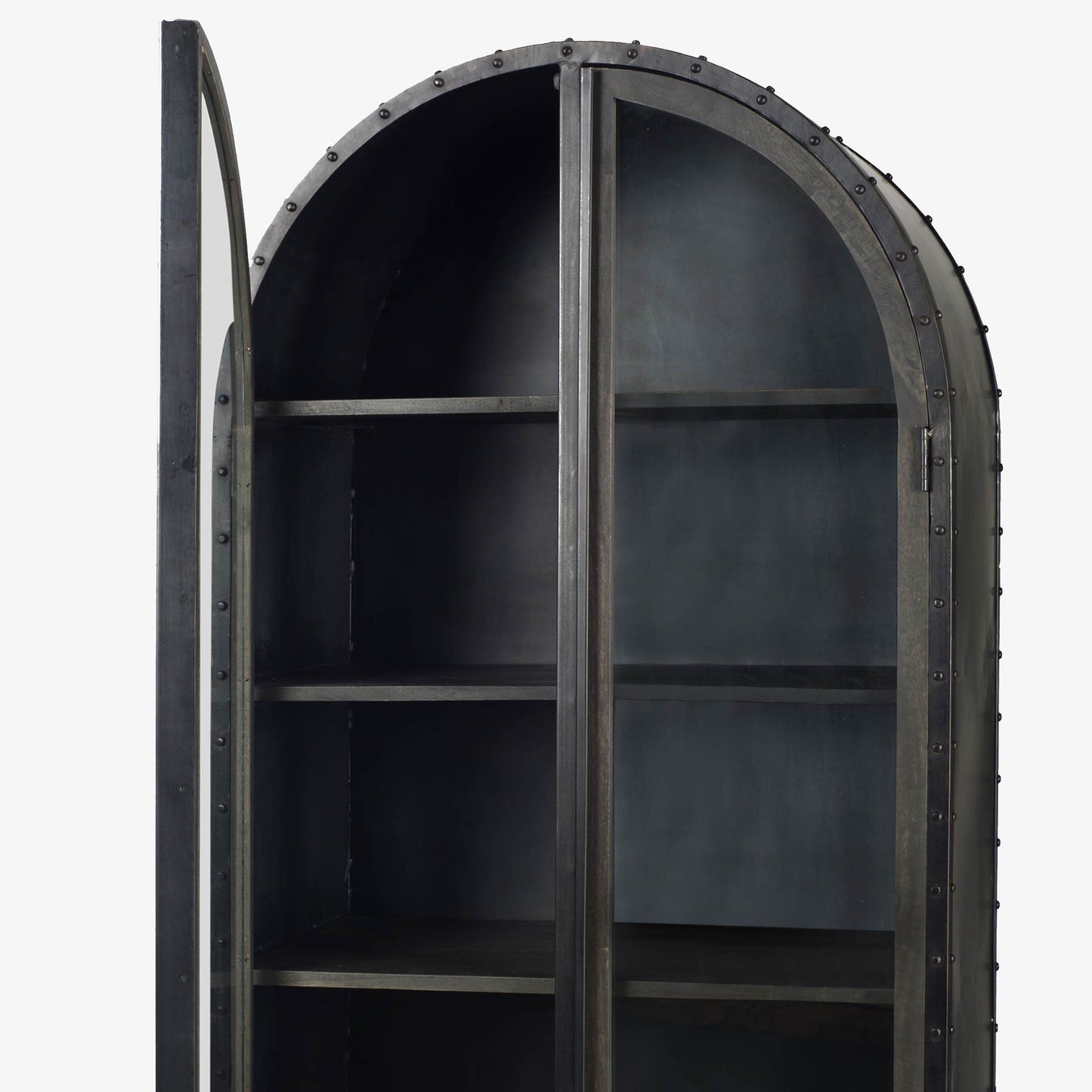 Armoire Abby Graphite Bois de manguier et acier