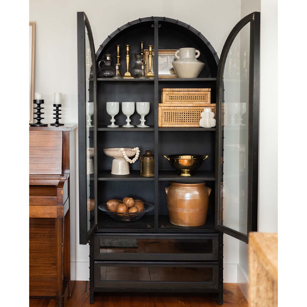 Armoire Abby Graphite Bois de manguier et acier