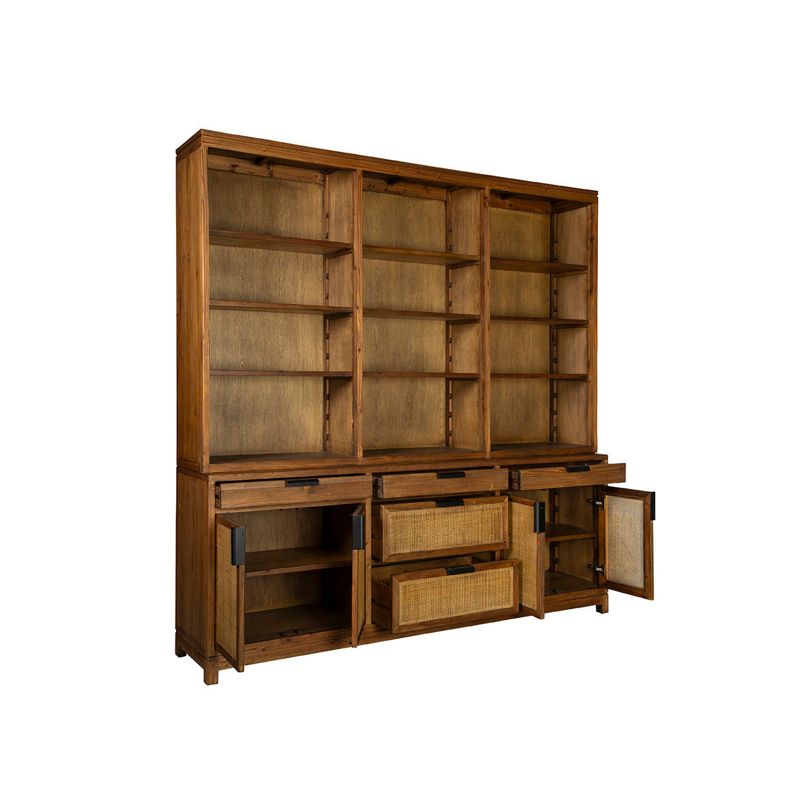 Vitrine Emerson en pin et canne
