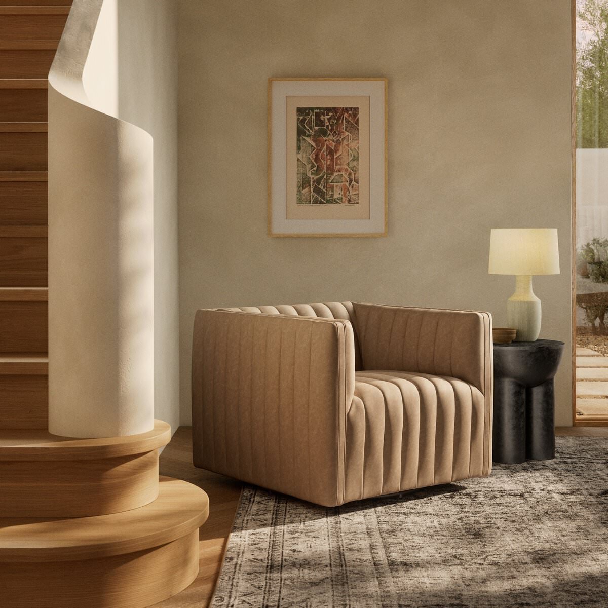 Chaise pivotante Four Hands Augustine en Palermo Drift