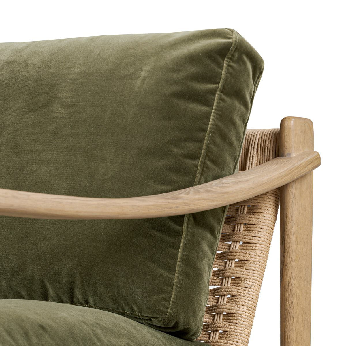 Chaise Barwin à quatre mains en Surrey Olive