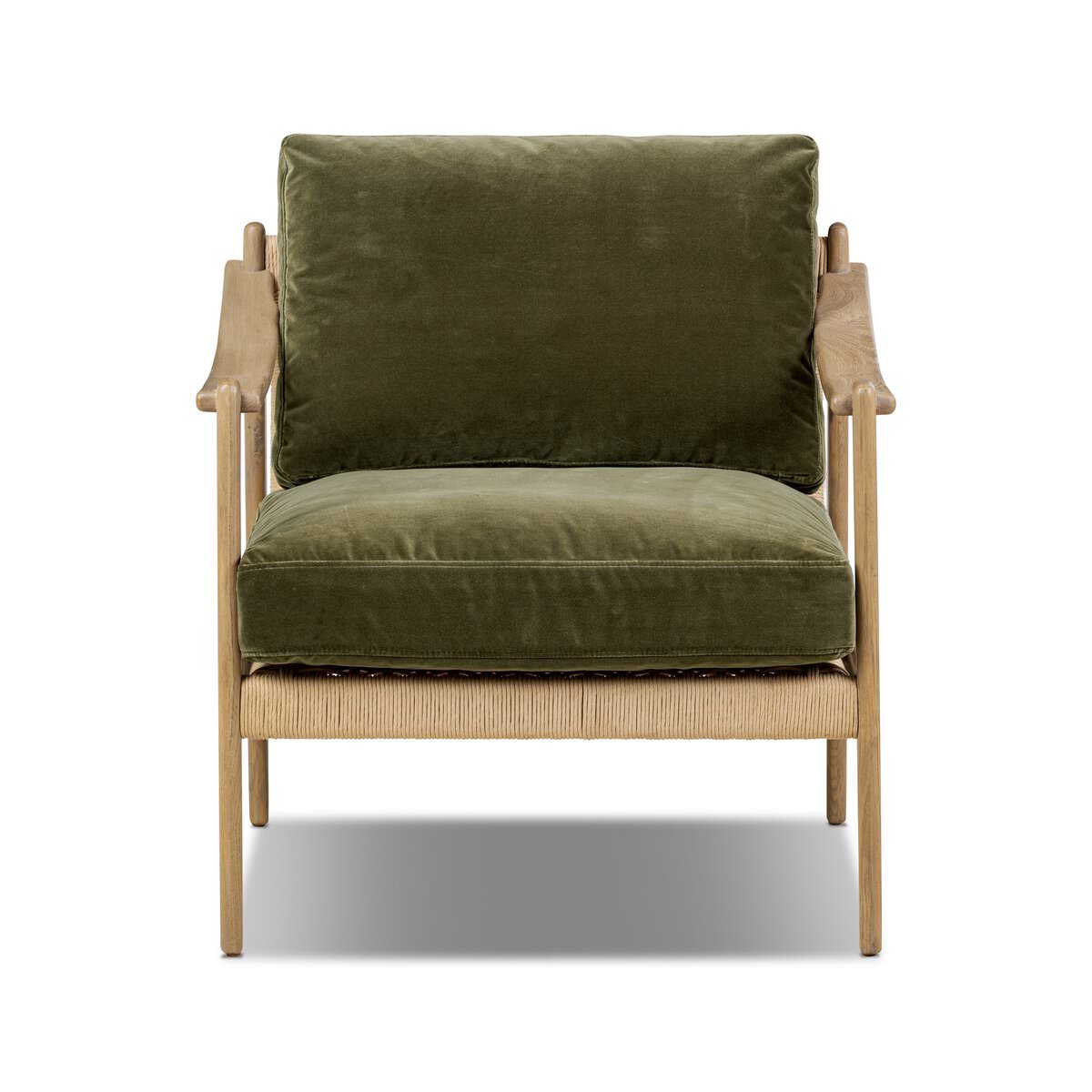 Chaise Barwin à quatre mains en Surrey Olive
