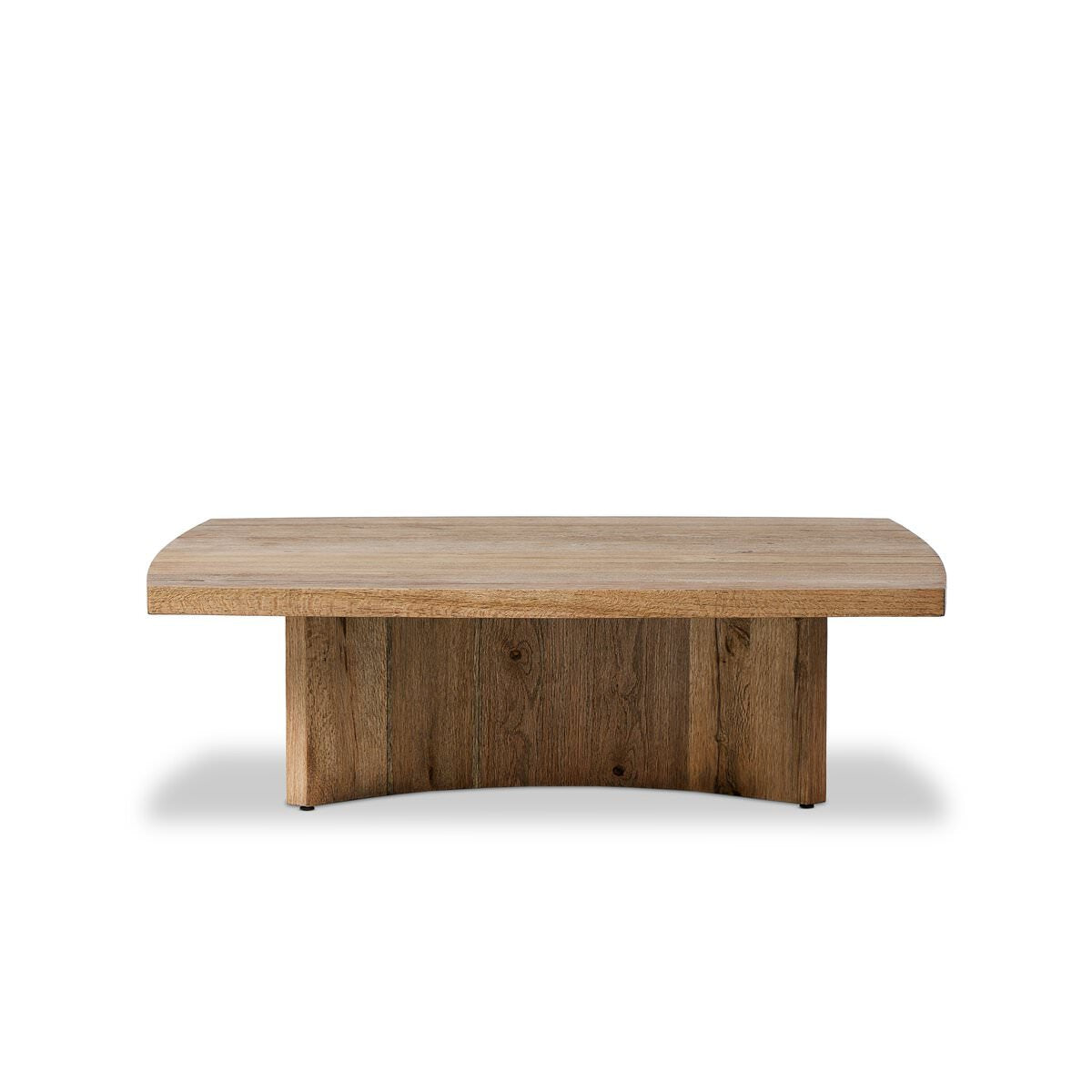 Table basse carrée Brinton à quatre mains en placage de chêne rustique