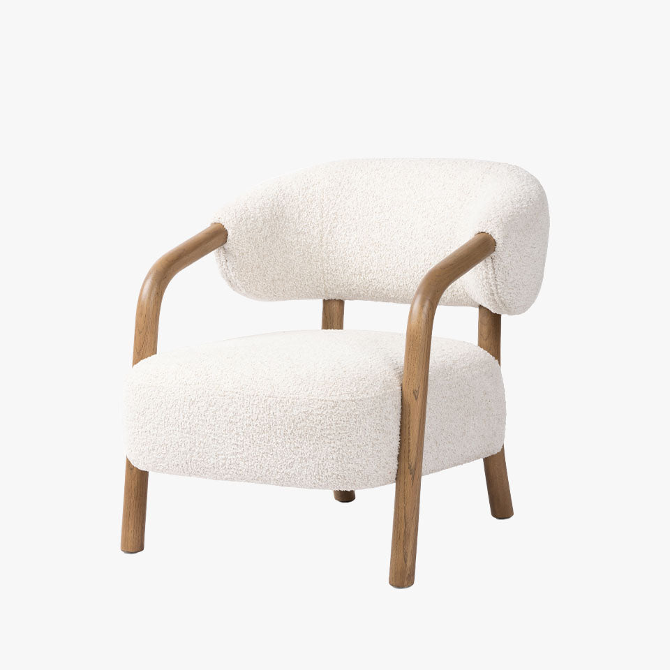 Chaise Brodie à quatre mains en ivoire Sheldon