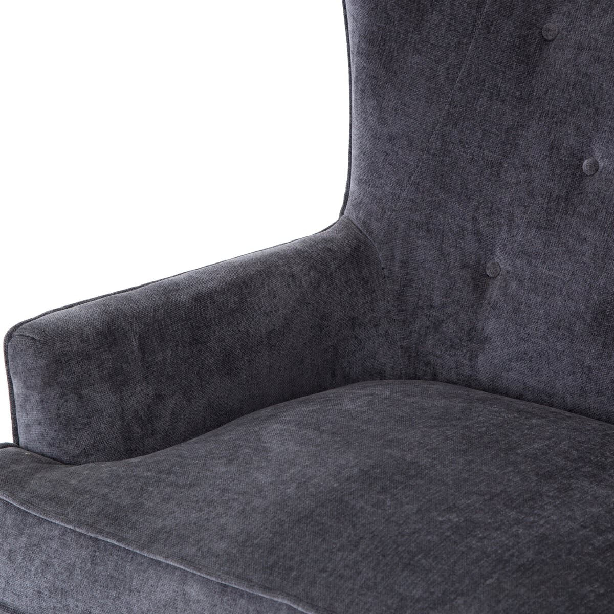 Chaise Clermont à quatre mains en velours usé anthracite