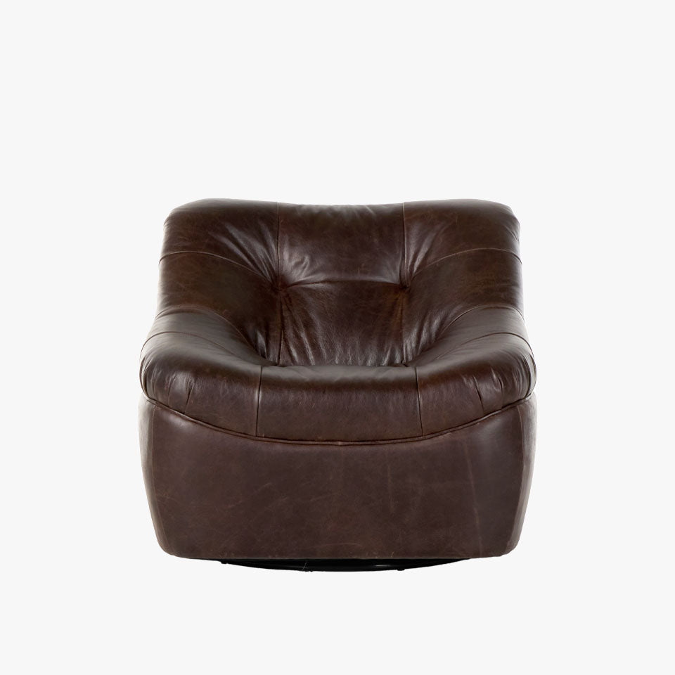 Chaise pivotante Farley à quatre mains en couleur cigare Conroe