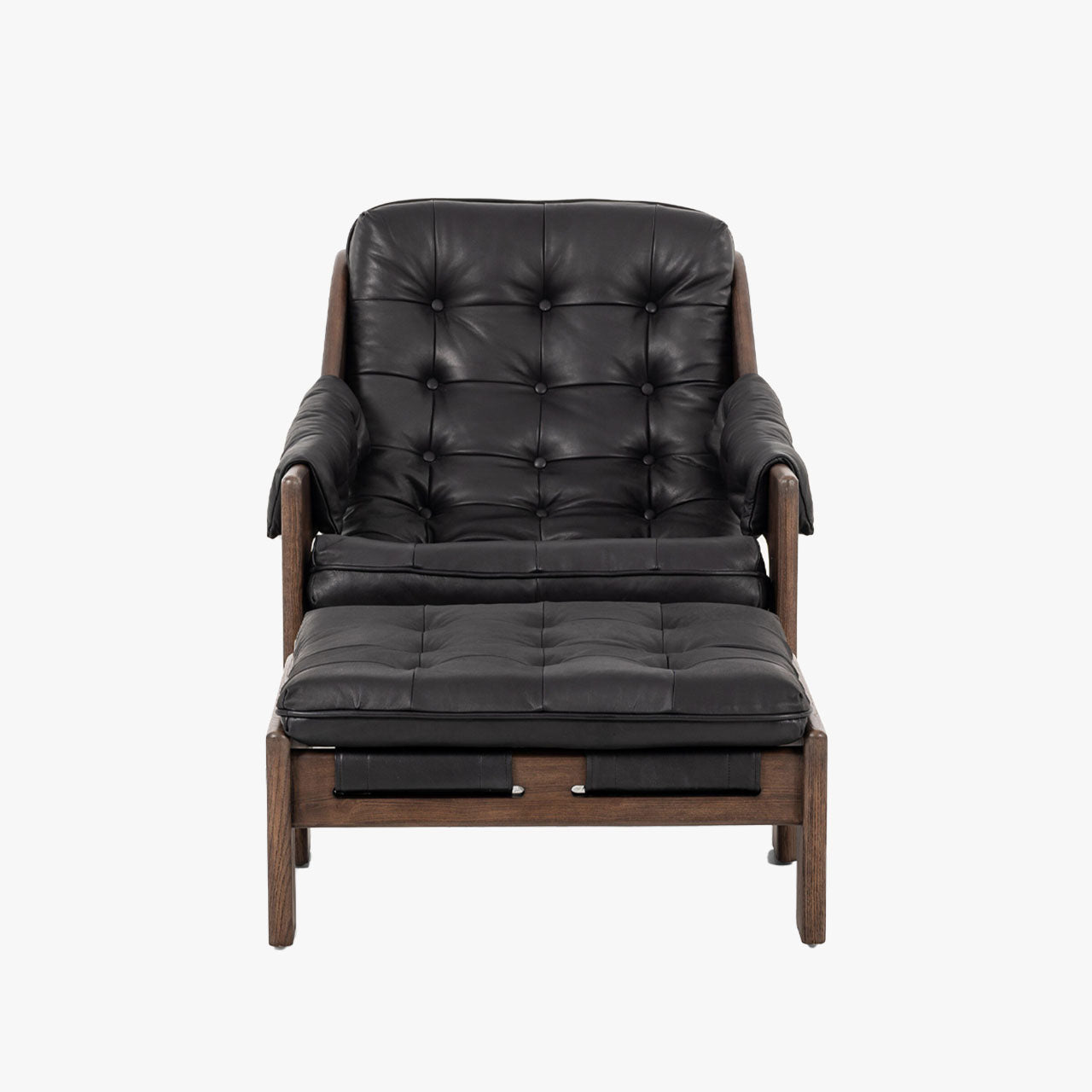 Chaise et ottomane Halston Four Hands en noir Heirloom