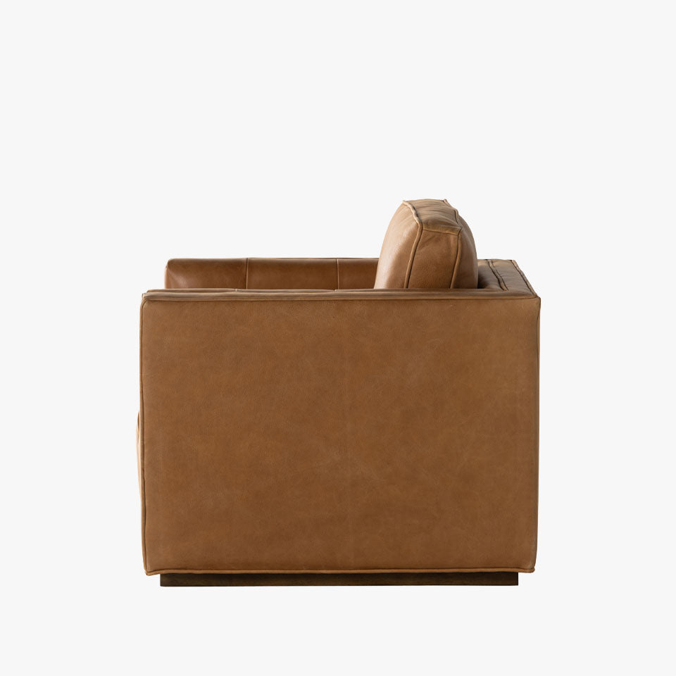 Chaise pivotante Kiera à quatre mains en cognac Palermo