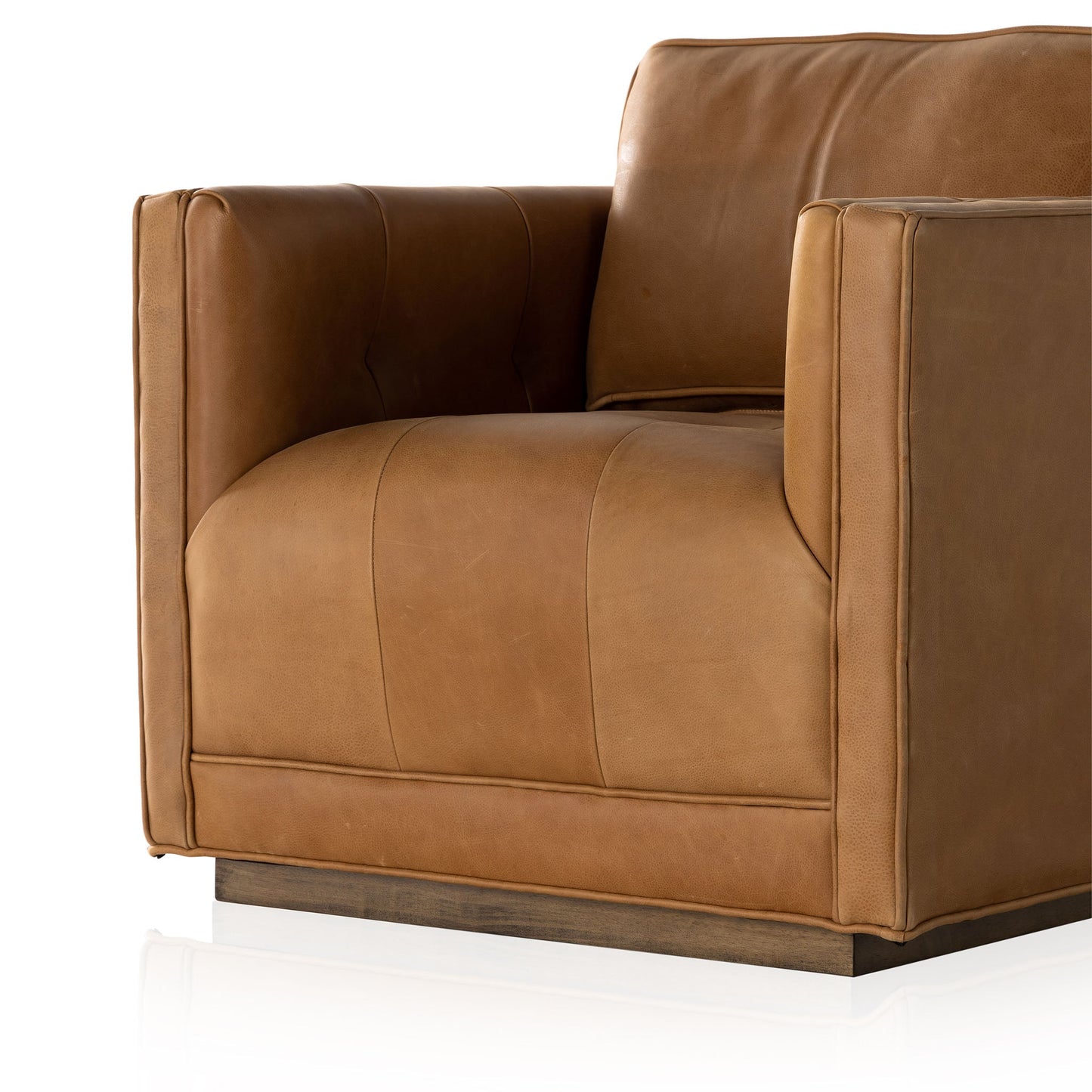 Chaise pivotante Kiera à quatre mains en cognac Palermo