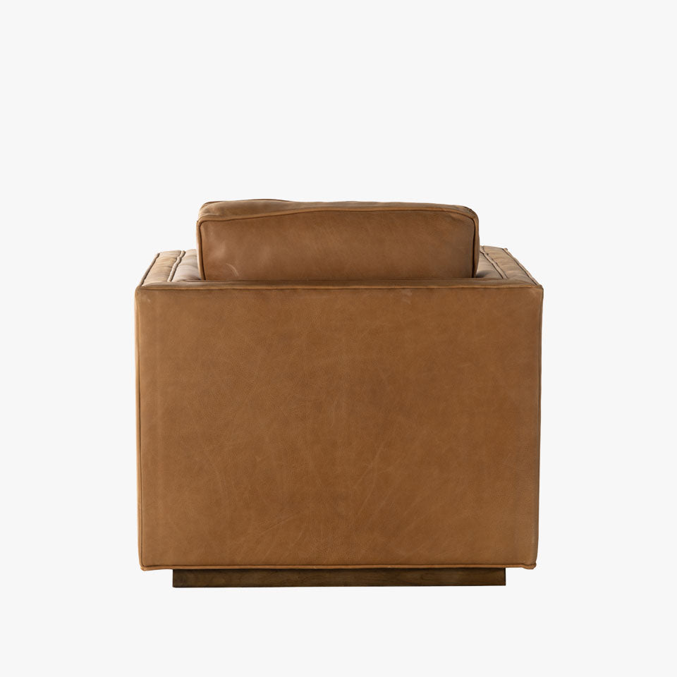 Chaise pivotante Kiera à quatre mains en cognac Palermo