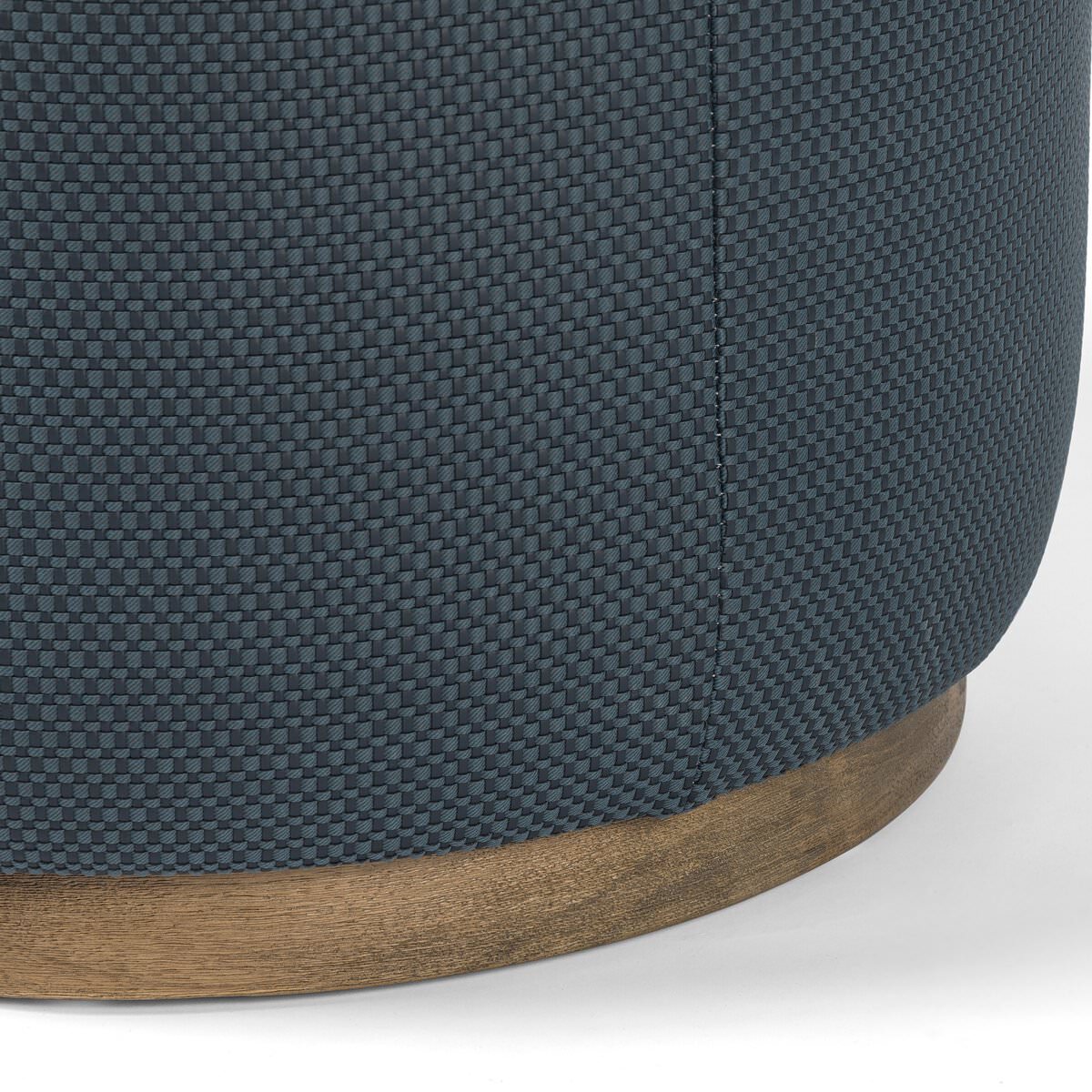 Pouf rond Sinclair à quatre mains en Fresno Cobalt