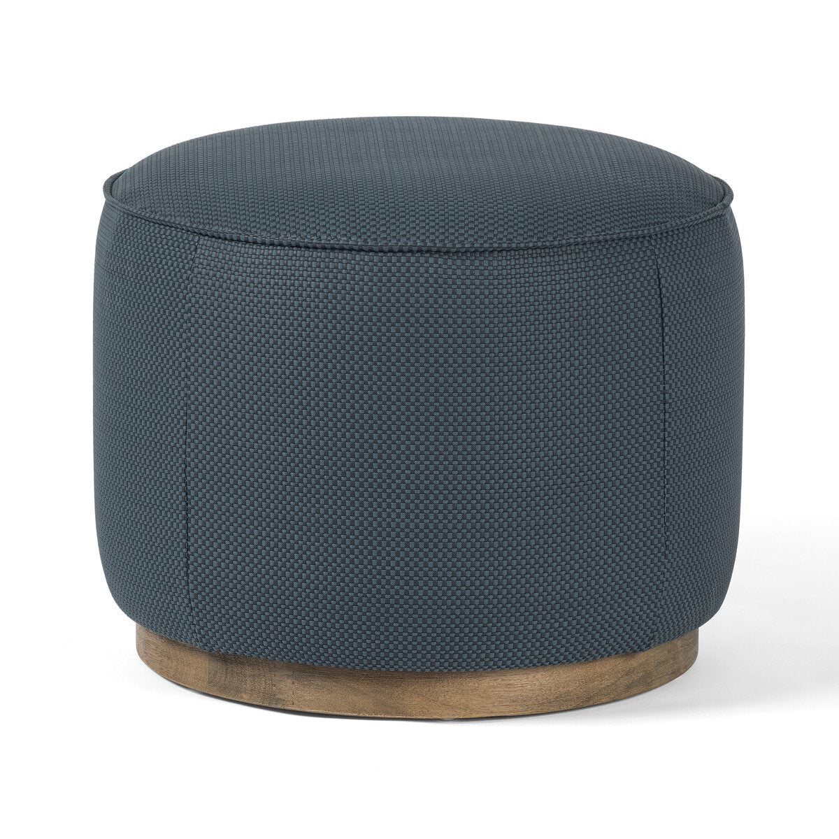 Pouf rond Sinclair à quatre mains en Fresno Cobalt