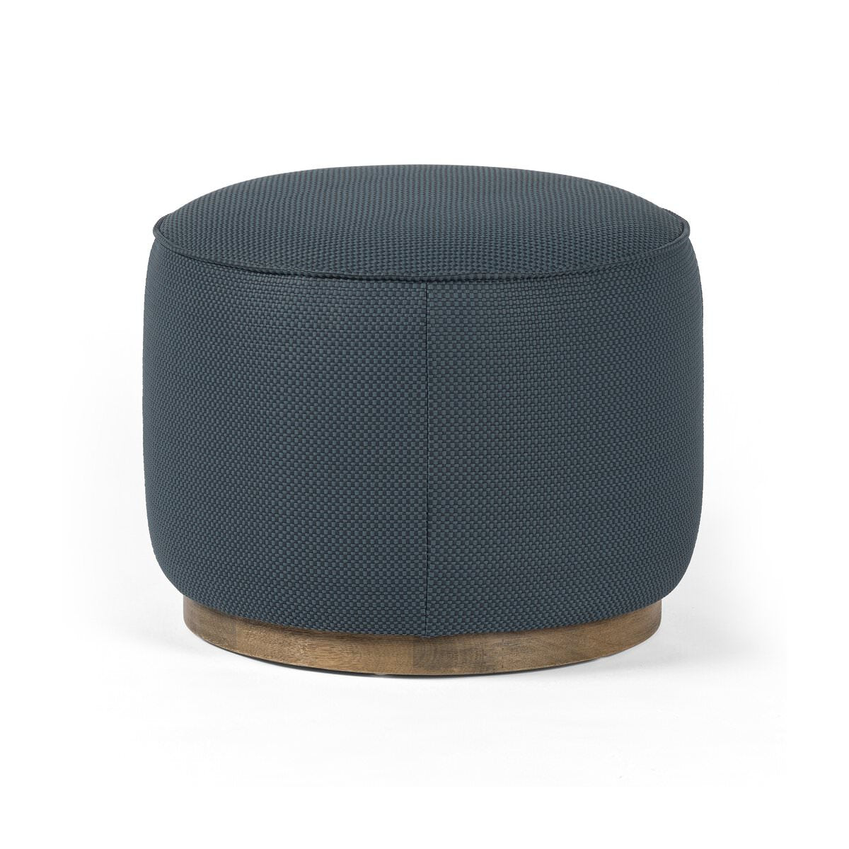 Pouf rond Sinclair à quatre mains en Fresno Cobalt