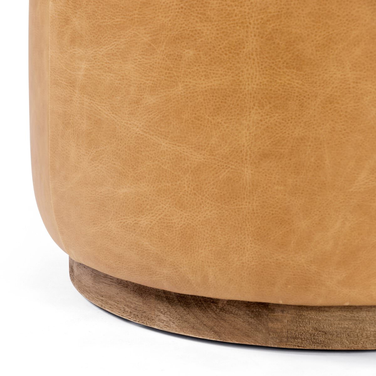 Ottoman rond Sinclair à quatre mains en caramel de Palerme
