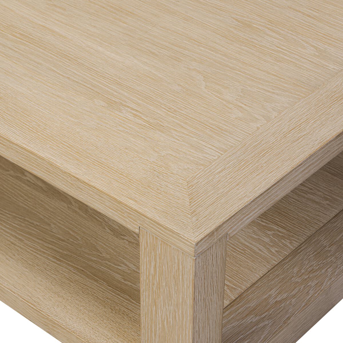 Table basse carrée Thomas Four Hands en placage de chêne blanchi