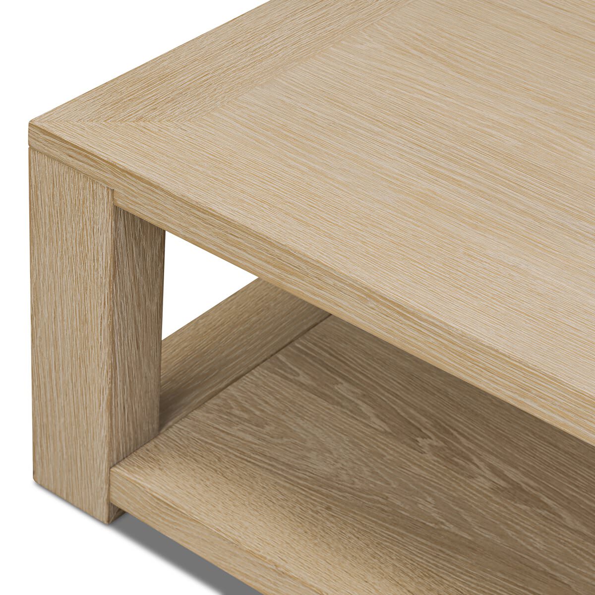 Table basse carrée Thomas Four Hands en placage de chêne blanchi