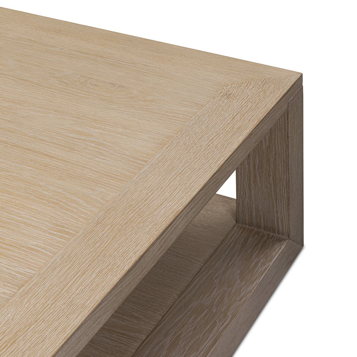 Table basse carrée Thomas Four Hands en placage de chêne blanchi