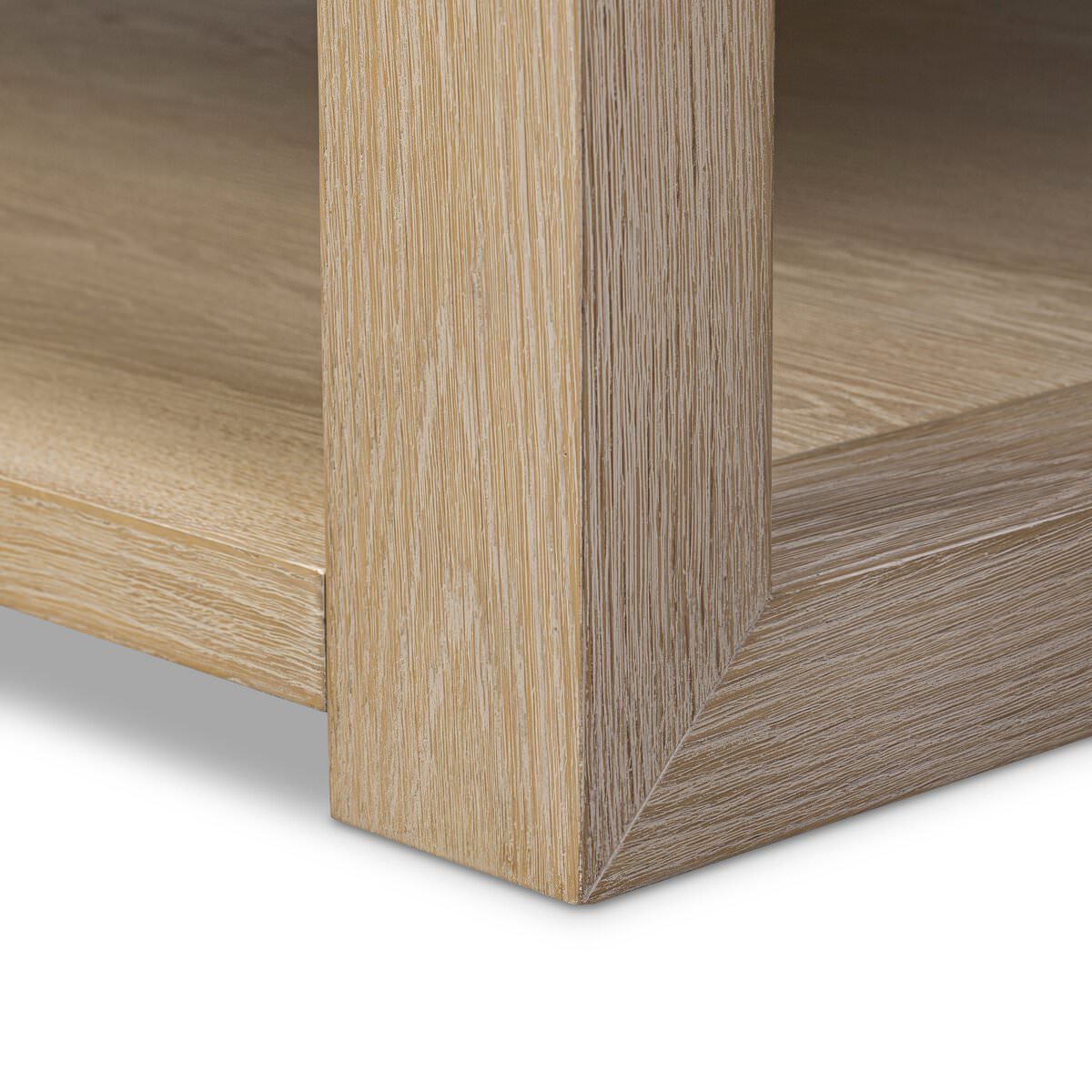 Table basse carrée Thomas Four Hands en placage de chêne blanchi