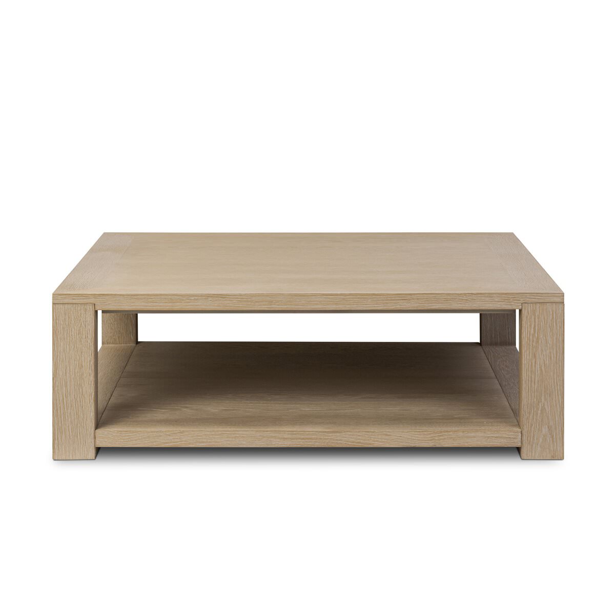Table basse carrée Thomas Four Hands en placage de chêne blanchi