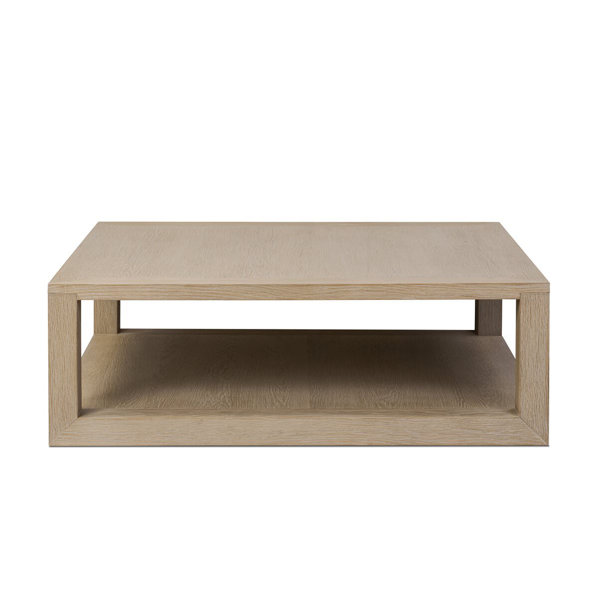 Table basse carrée Thomas Four Hands en placage de chêne blanchi
