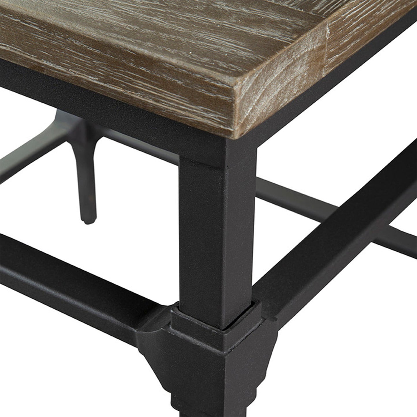 Table d'appoint en fer et marqueterie