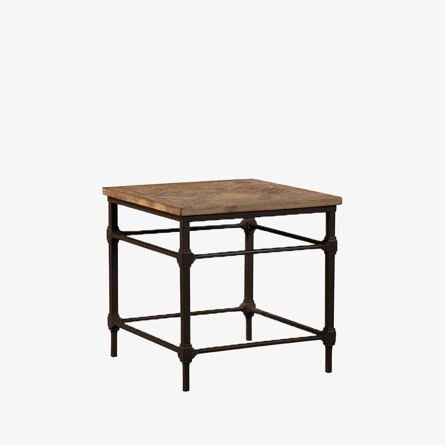 Table d'appoint en fer et marqueterie