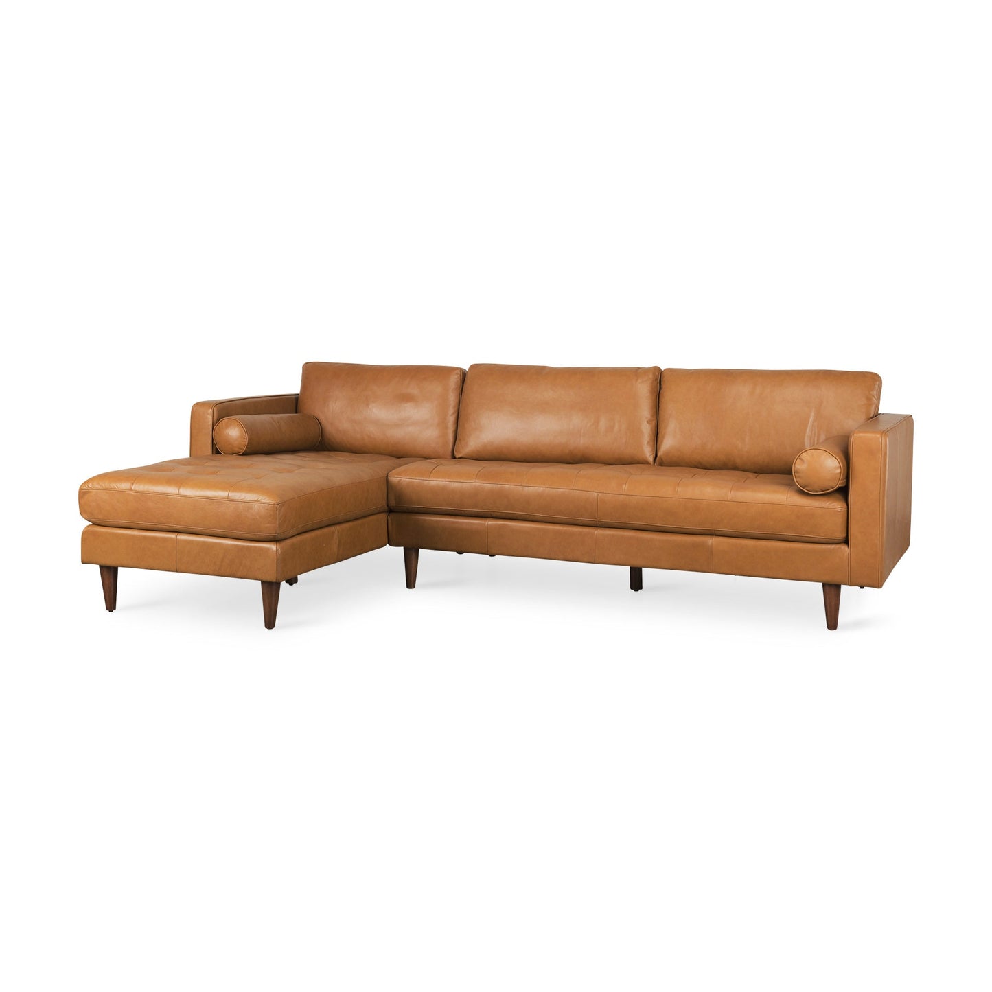 Canapé sectionnel Arne en cuir beige | Chaise longue gauche