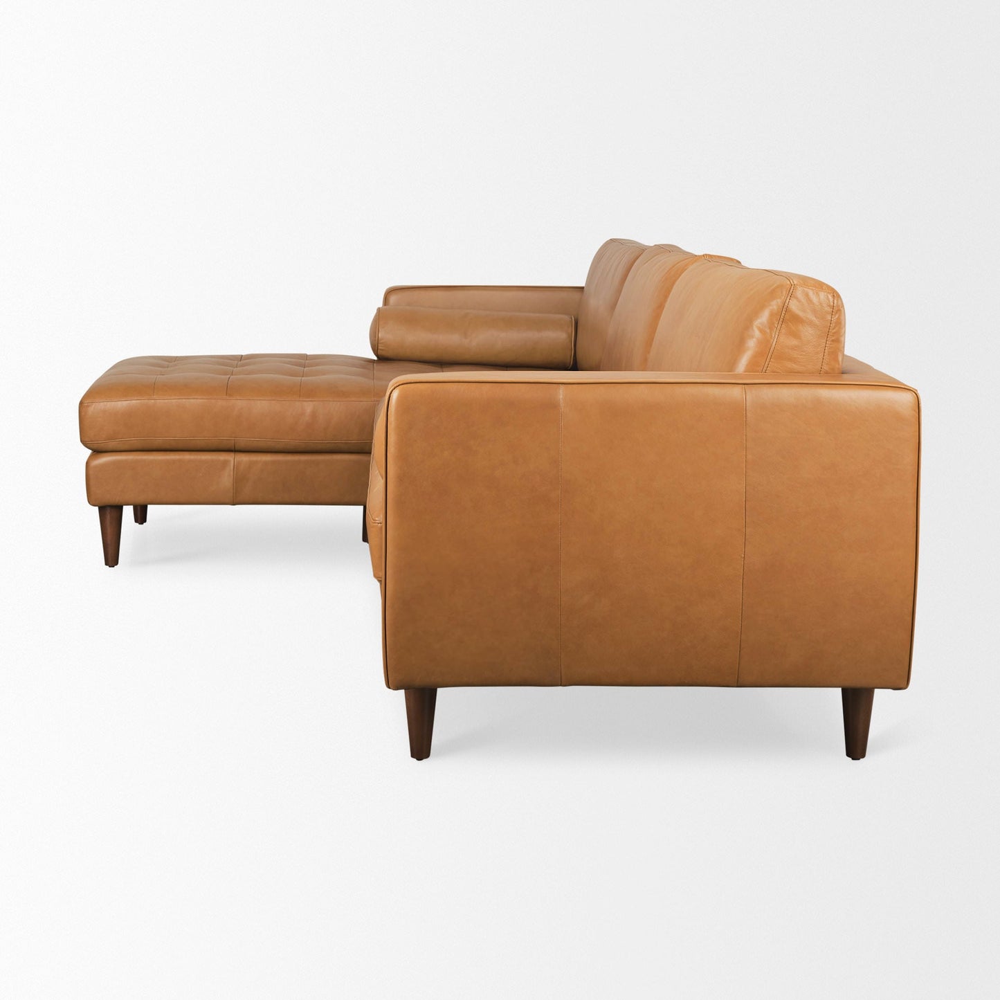 Canapé sectionnel Arne en cuir beige | Chaise longue gauche