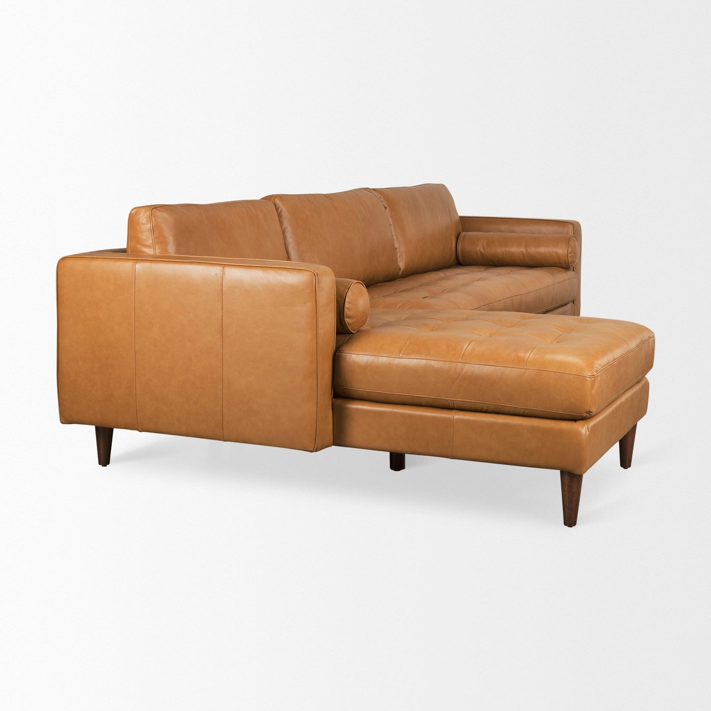 Canapé sectionnel Arne en cuir beige | Chaise longue gauche