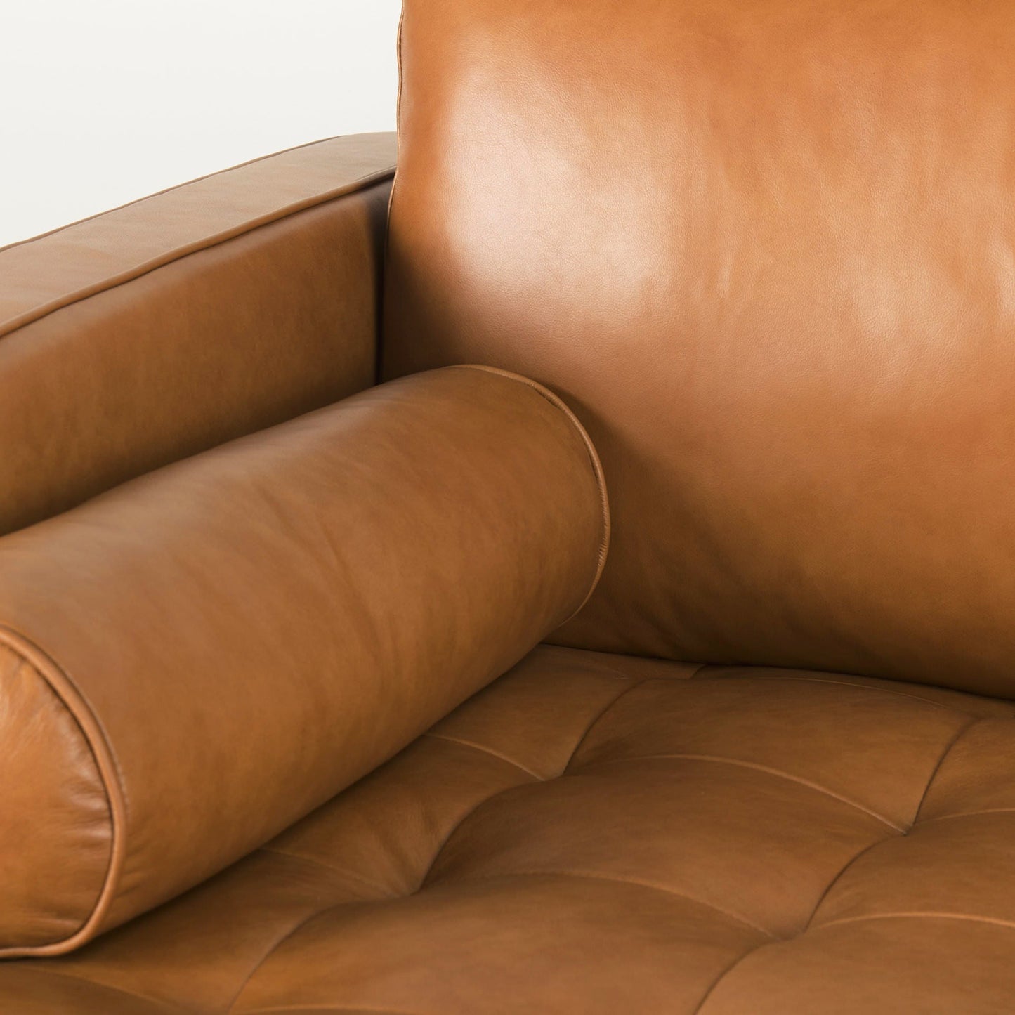 Canapé sectionnel Arne en cuir beige | Chaise longue gauche