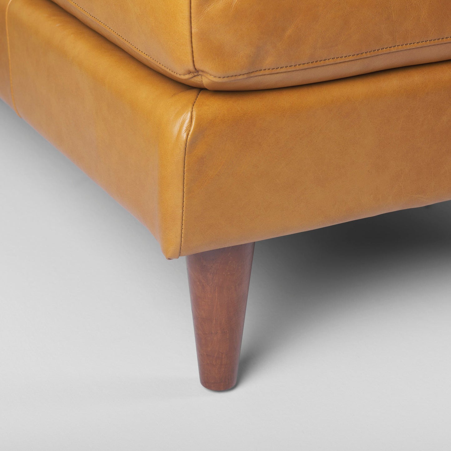 Canapé sectionnel Arne en cuir beige | Chaise longue gauche