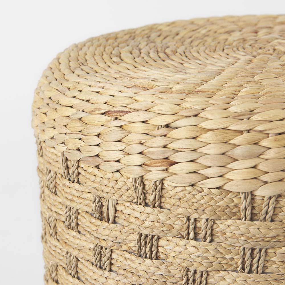 Pouf Majorque en jonc de mer tissé