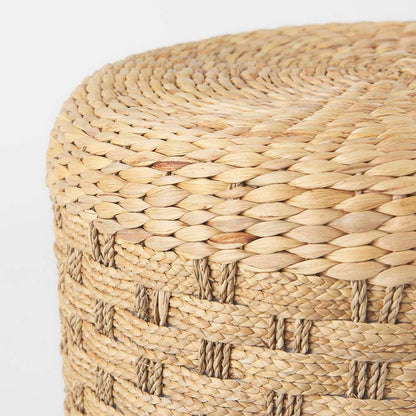 Pouf Majorque en jonc de mer tissé