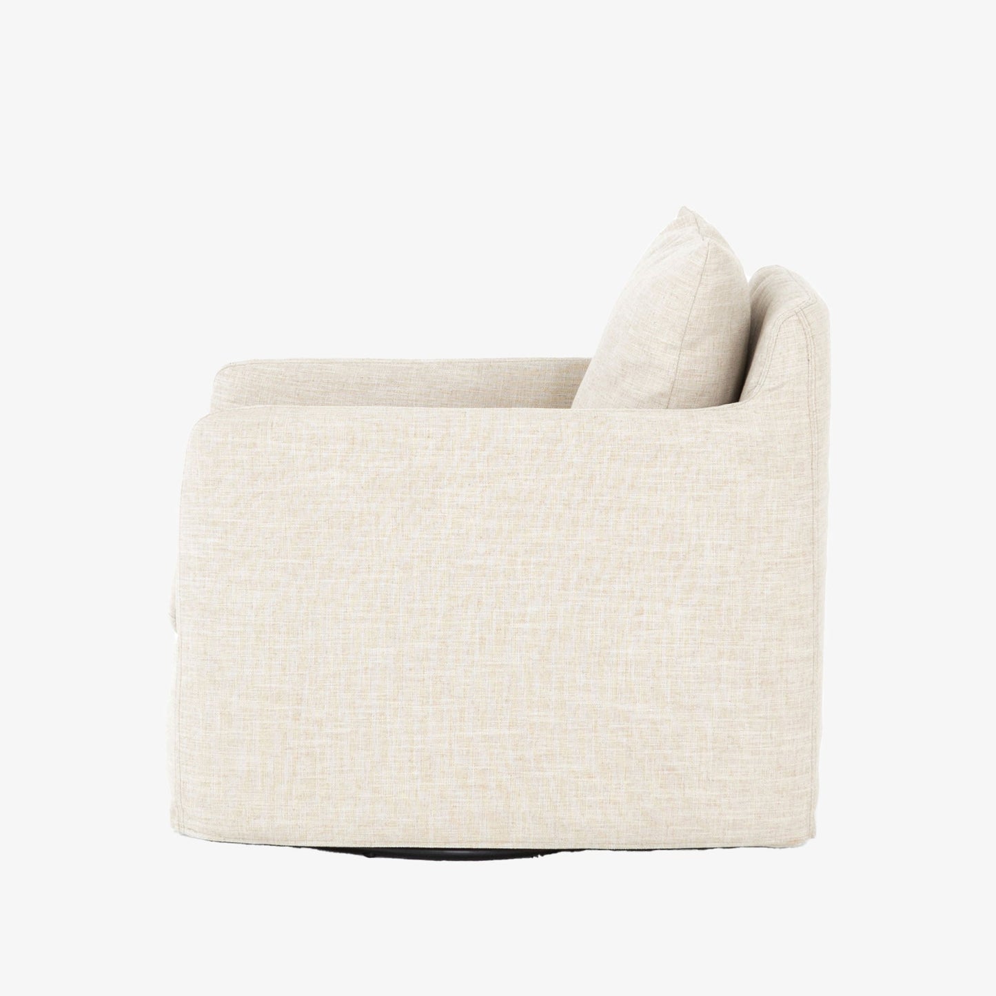 Chaise pivotante Four Hands Banks en batiste ivoire
