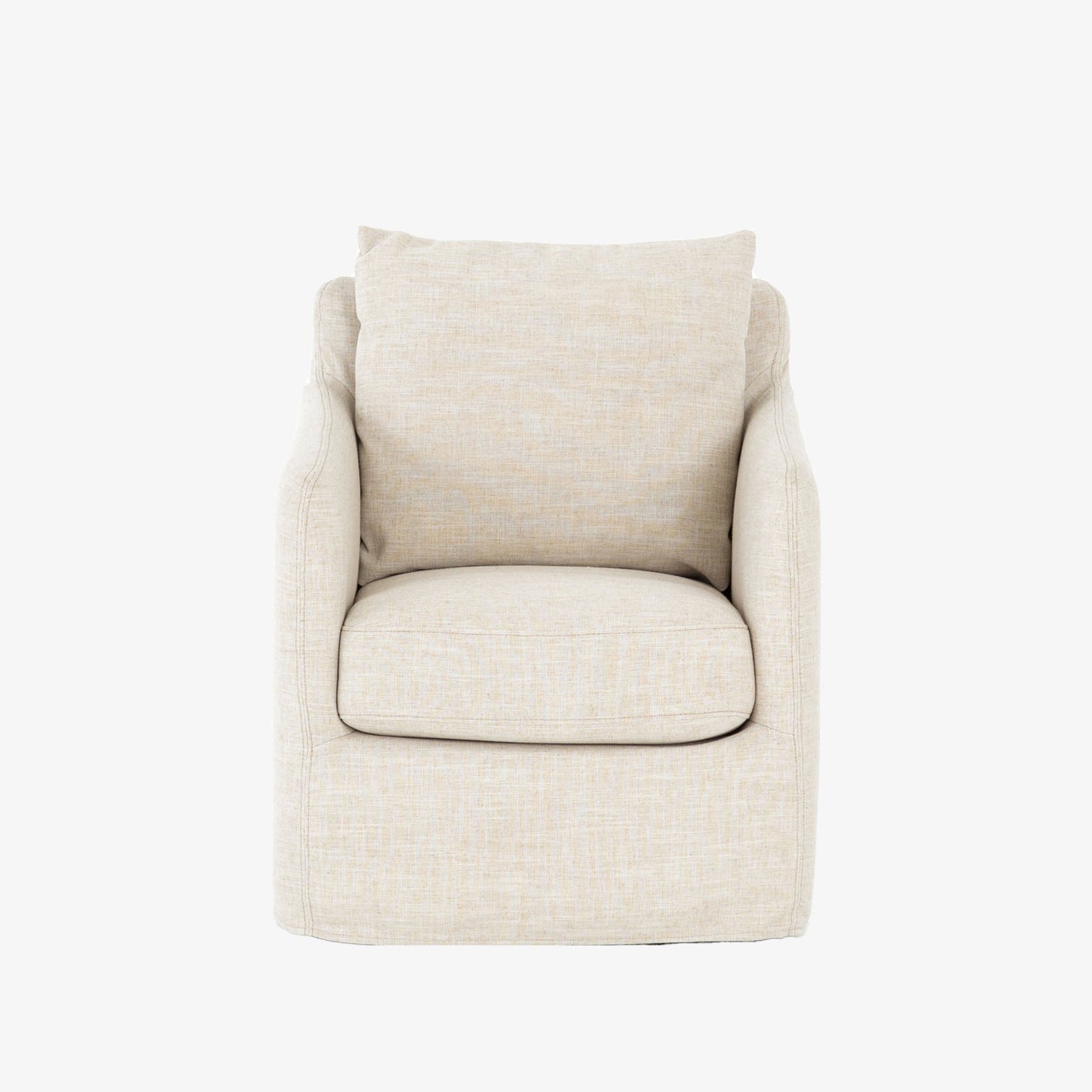 Chaise pivotante Four Hands Banks en batiste ivoire