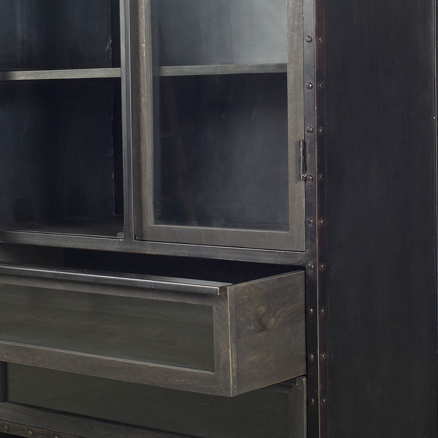 Armoire Abby Graphite Bois de manguier et acier