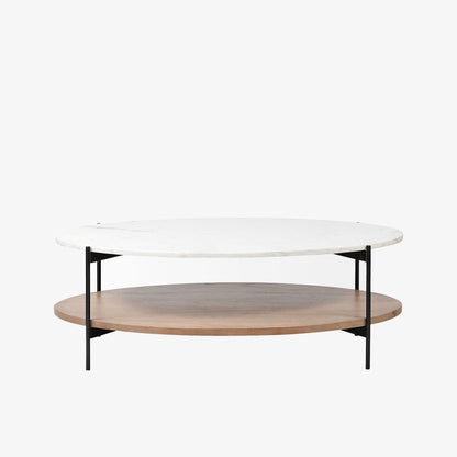 Table basse ovale Crudités et Cocktails en bois clair