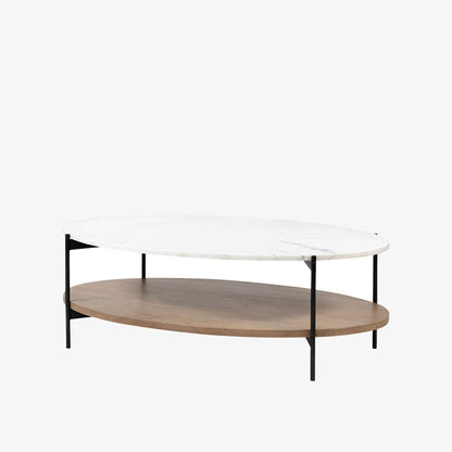 Table basse ovale Crudités et Cocktails en bois clair