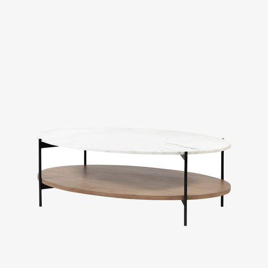 Table basse ovale Crudités et Cocktails en bois clair