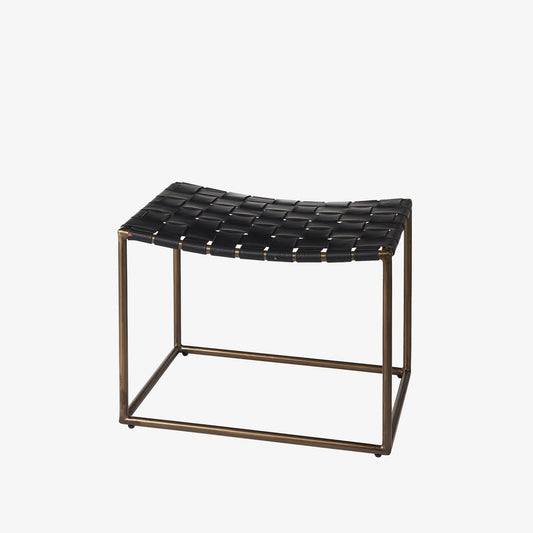 Tabouret Little Stallion avec sangles en cuir noir