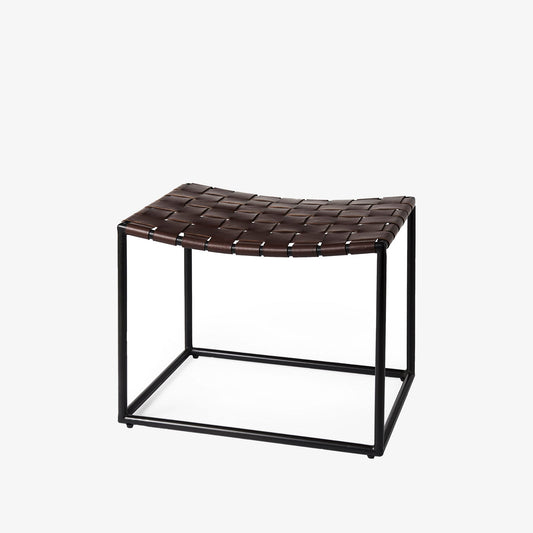 Tabouret Little Stallion avec sangles en cuir marron