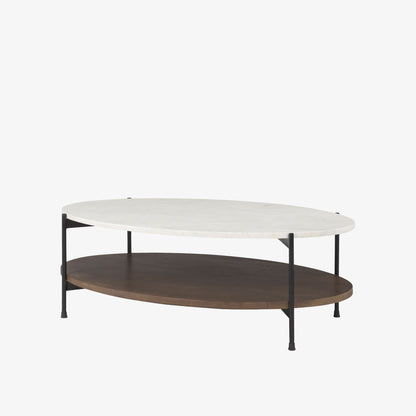 Table basse ovale Crudités et Cocktails en bois foncé