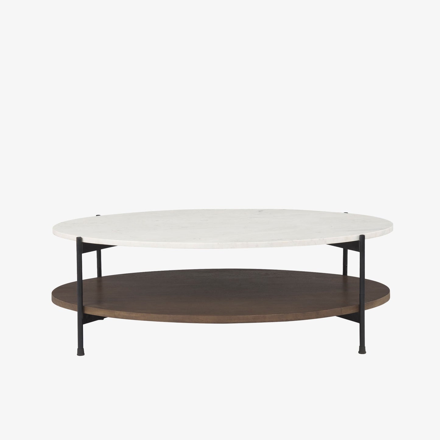 Table basse ovale Crudités et Cocktails en bois foncé