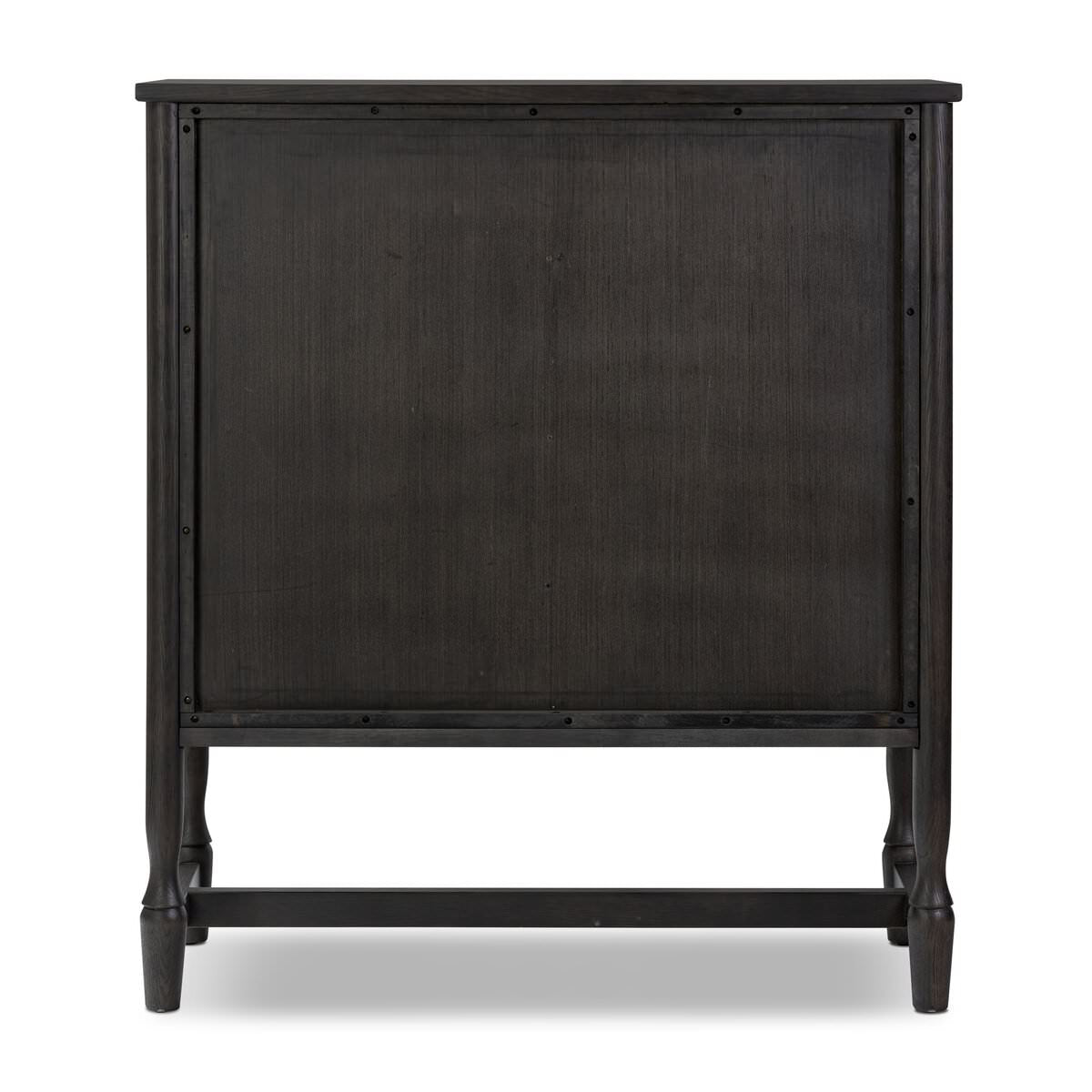 Meuble bar Amber Lewis x Four Hands Bari en placage noir fumé craquelé