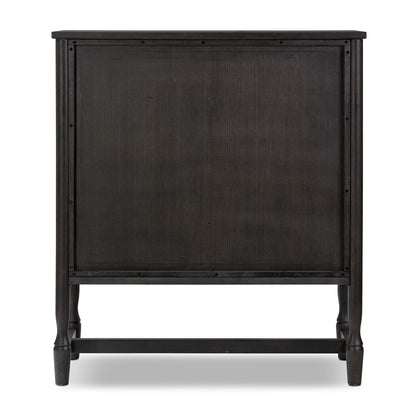 Meuble bar Amber Lewis x Four Hands Bari en placage noir fumé craquelé