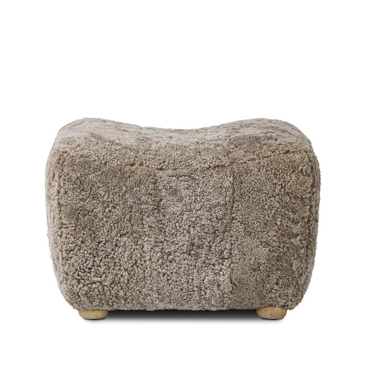 Pouf Oslo Amber Lewis x Four Hands en peau lainée taupe
