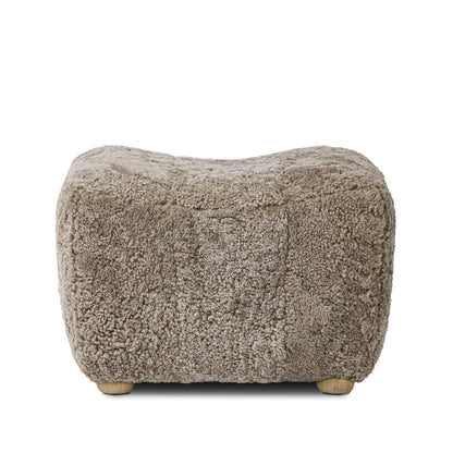 Pouf Oslo Amber Lewis x Four Hands en peau lainée taupe