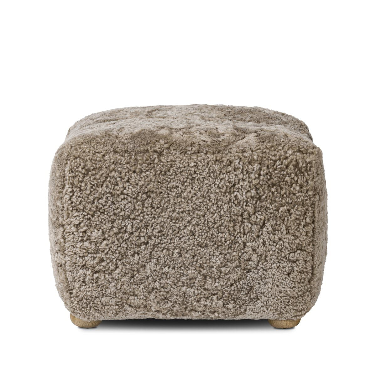 Pouf Oslo Amber Lewis x Four Hands en peau lainée taupe