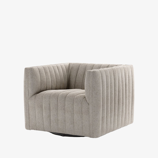 Chaise pivotante Augustine à quatre mains en Orly naturel 