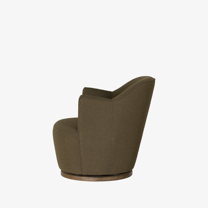 Chaise pivotante Aurora Four Hands en cuir bouclé olive
